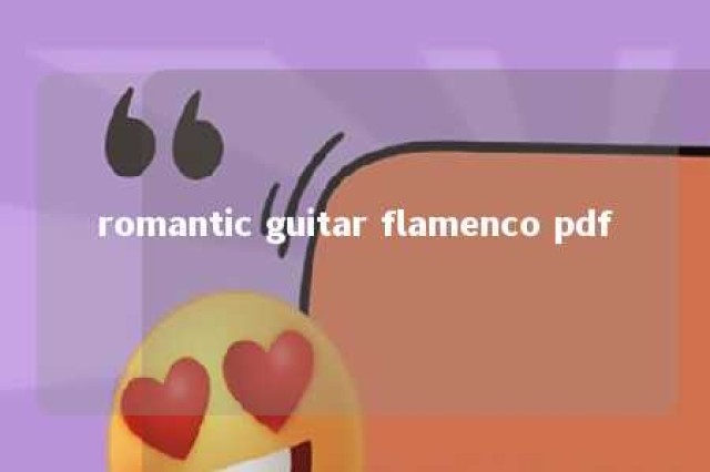 romantic guitar flamenco pdf 